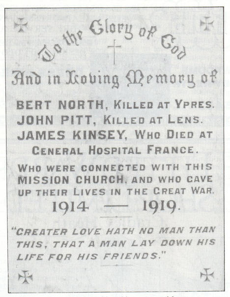 Mission Church (Bilston) memorial