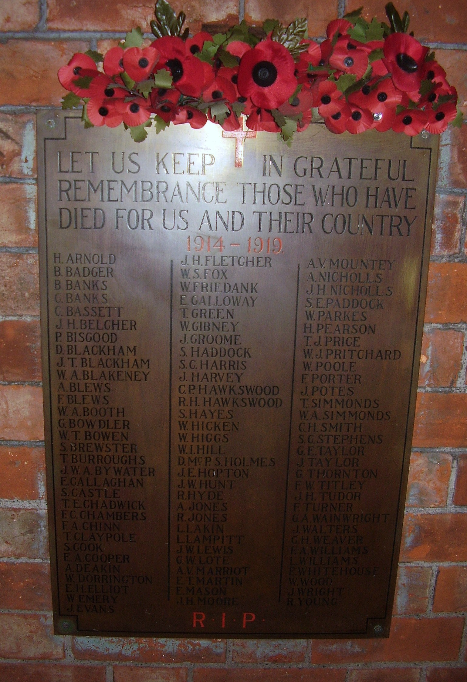 All Saints Church Roll of Honour